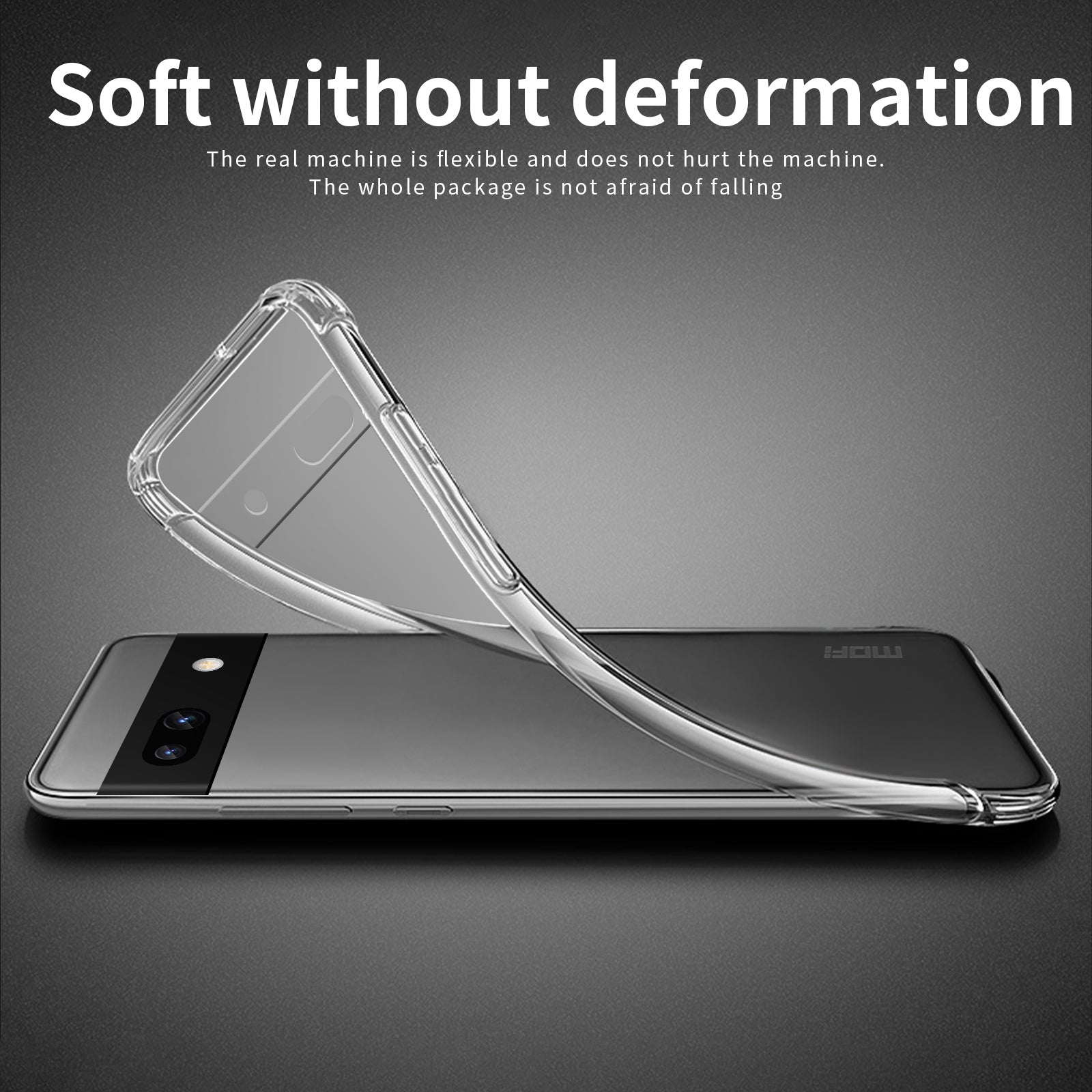 MOFI Flexible TPU Phone Case for Google Pixel 7a Transparent Cellphone Back Protector Cover MOFI Flexible TPU Phone Case for Google Pixel 7a Transparent Cellphone Back Protector Cover